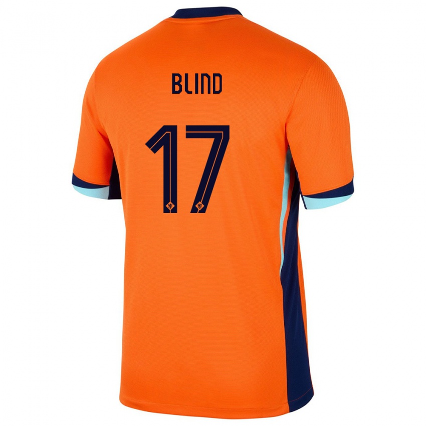 Pánské Nizozemsko Daley Blind #17 Oranžový Domů Hráčské Dresy 24-26 Dres