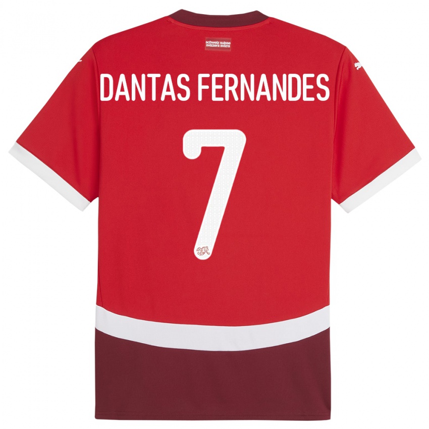 Pánské Švýcarsko Ronaldo Dantas Fernandes #7 Červené Domů Hráčské Dresy 24-26 Dres