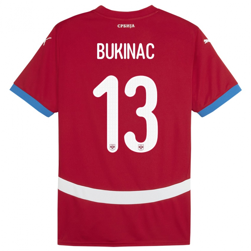 Pánské Srbsko Stefan Bukinac #13 Červené Domů Hráčské Dresy 24-26 Dres