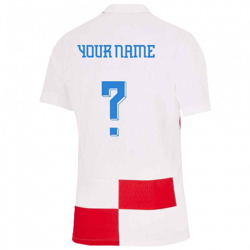 Pánské Chorvatsko Tvé Jméno #0 Bílá Červená Domů Hráčské Dresy 24-26 Dres
