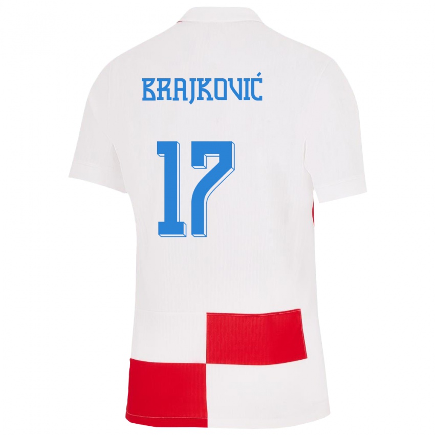 Pánské Chorvatsko Roko Brajkovic #17 Bílá Červená Domů Hráčské Dresy 24-26 Dres