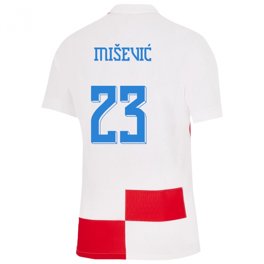 Pánské Chorvatsko Luigi Misevic #23 Bílá Červená Domů Hráčské Dresy 24-26 Dres
