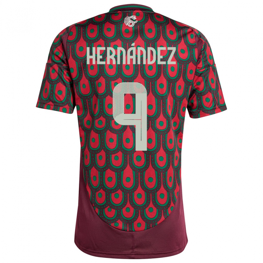 Pánské Mexiko Jesus Hernandez #9 Maroon Domů Hráčské Dresy 24-26 Dres