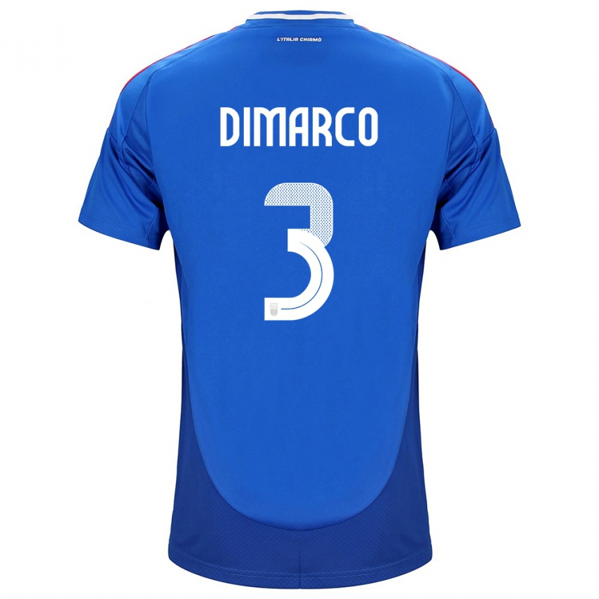 Pánské Itálie Federico Dimarco #3 Modrý Domů Hráčské Dresy 24-26 Dres