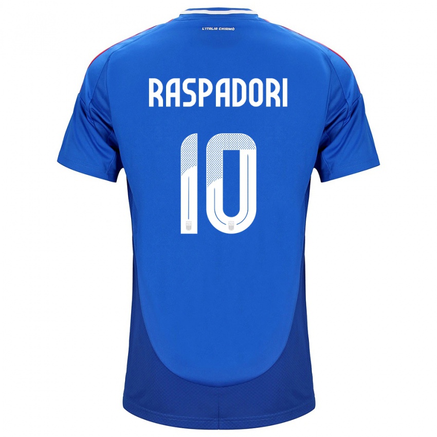 Pánské Itálie Giacomo Raspadori #10 Modrý Domů Hráčské Dresy 24-26 Dres