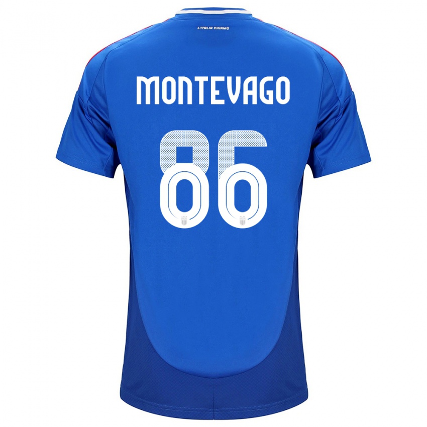 Pánské Itálie Daniele Montevago #86 Modrý Domů Hráčské Dresy 24-26 Dres