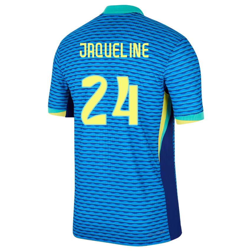 Pánské Brazílie Jaqueline #24 Modrý Daleko Hráčské Dresy 24-26 Dres