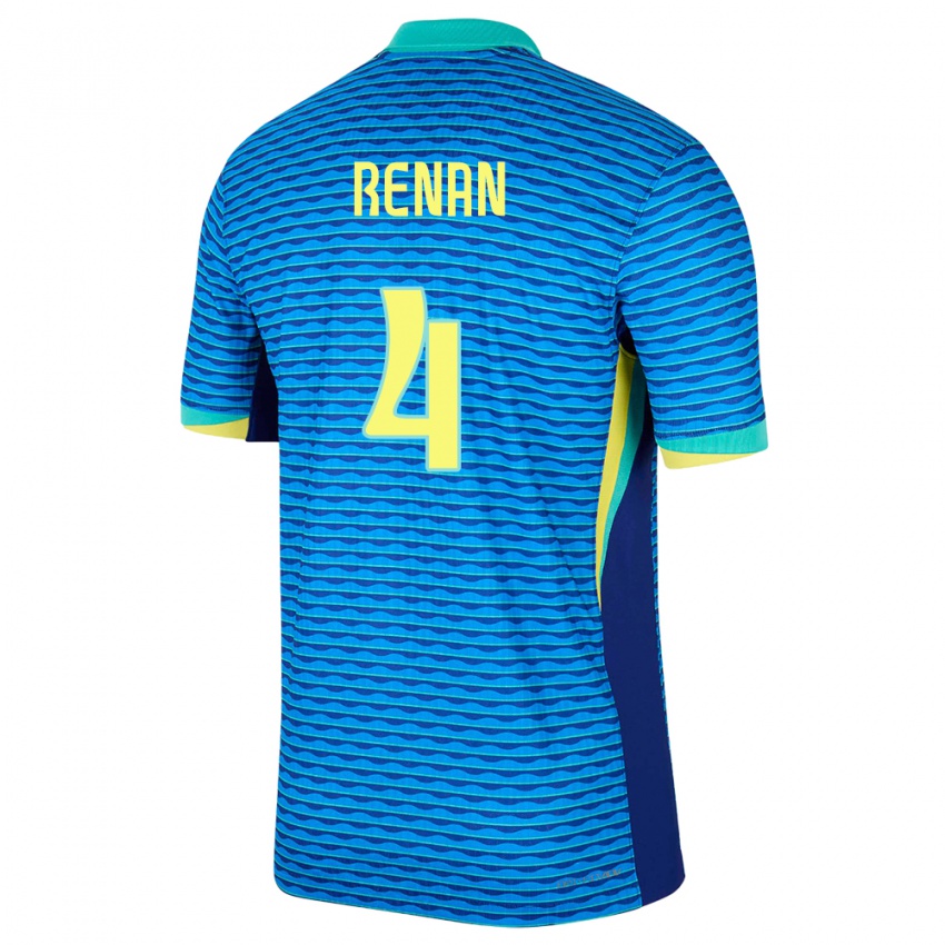 Pánské Brazílie Robert Renan #4 Modrý Daleko Hráčské Dresy 24-26 Dres