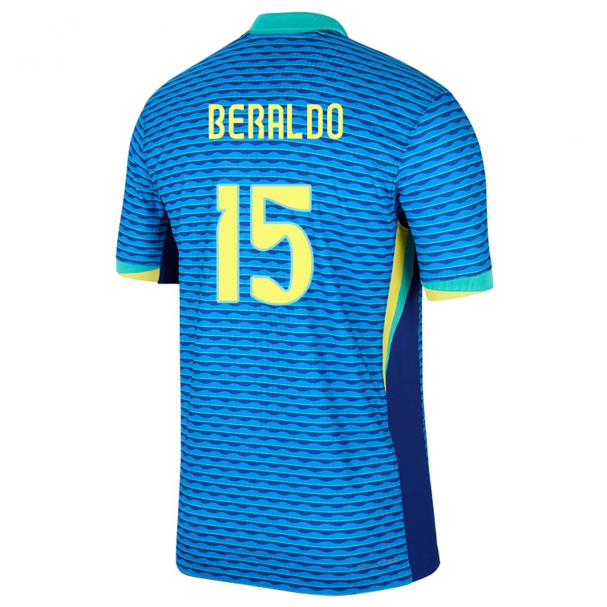 Pánské Brazílie Lucas Beraldo #15 Modrý Daleko Hráčské Dresy 24-26 Dres