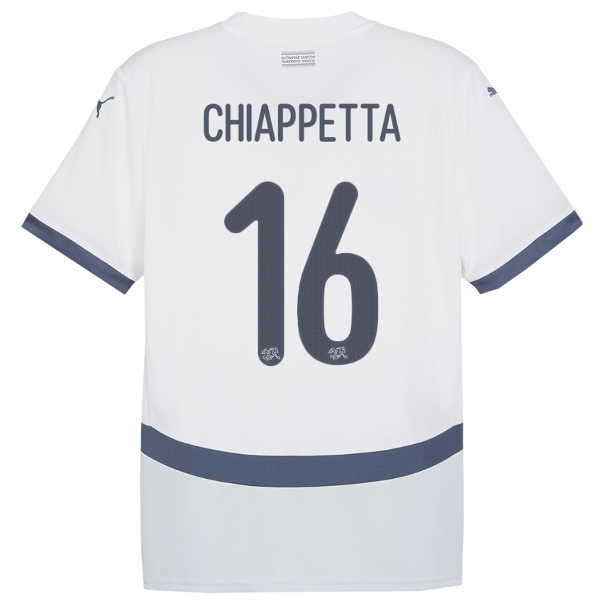 Pánské Švýcarsko Carmine Chiappetta #16 Bílý Daleko Hráčské Dresy 24-26 Dres