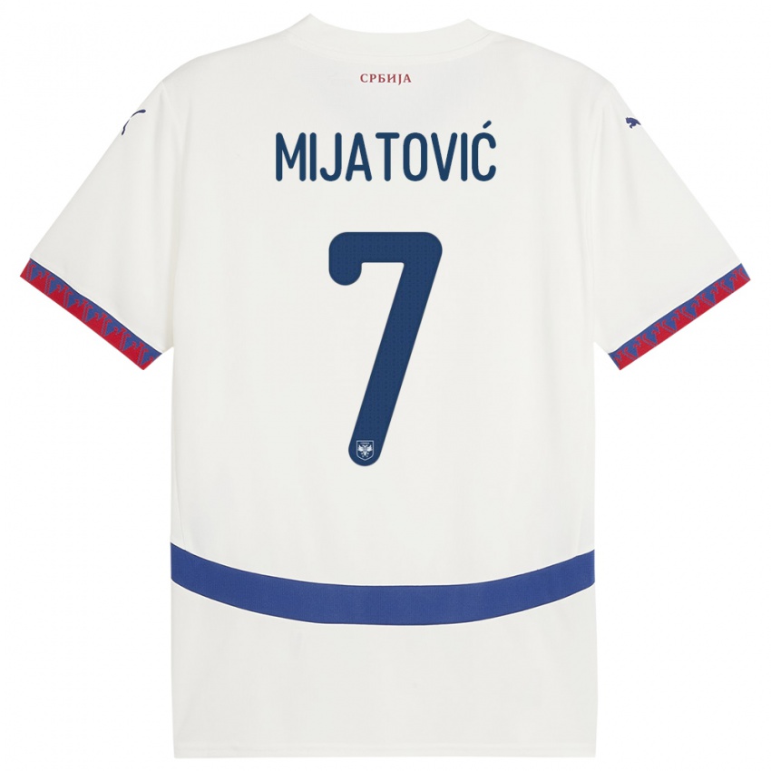 Pánské Srbsko Milica Mijatovic #7 Bílý Daleko Hráčské Dresy 24-26 Dres