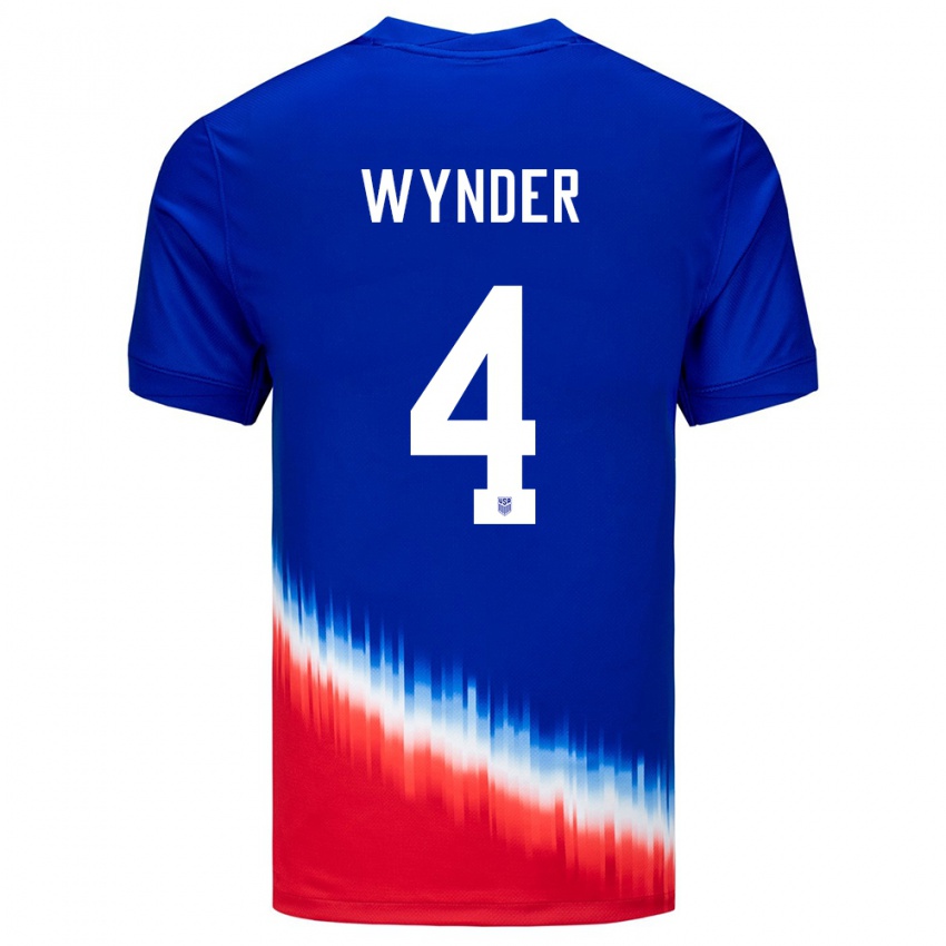 Pánské Spojené Státy Americké Joshua Wynder #4 Modrý Daleko Hráčské Dresy 24-26 Dres