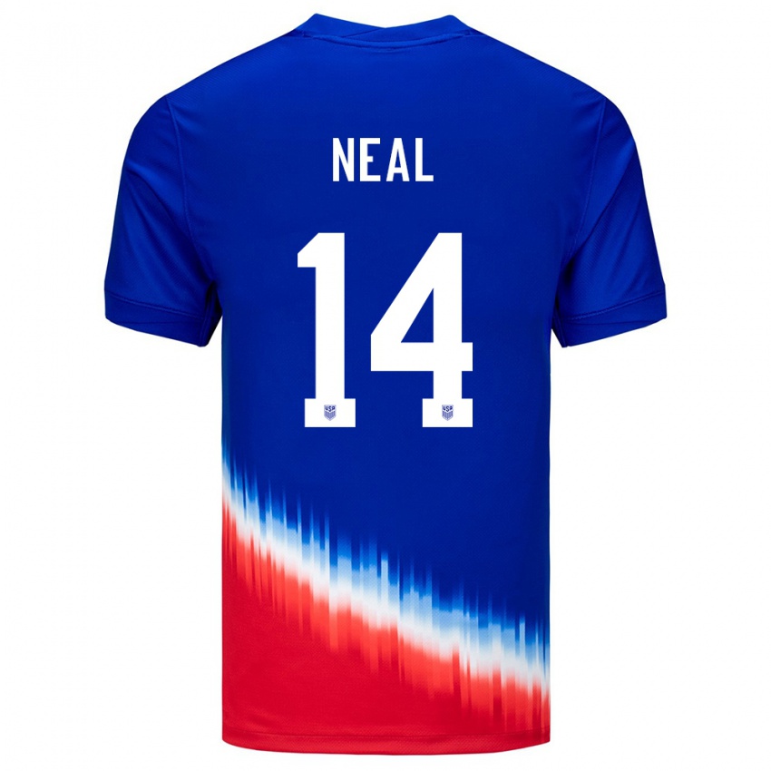 Pánské Spojené Státy Americké Jalen Neal #14 Modrý Daleko Hráčské Dresy 24-26 Dres
