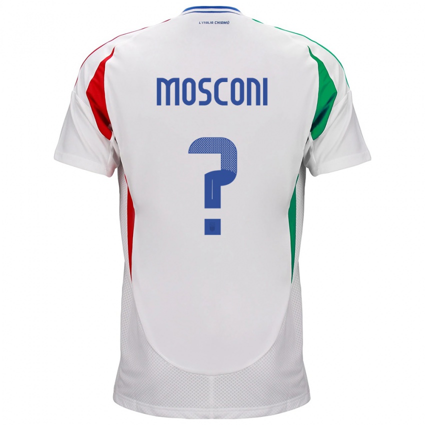 Pánské Itálie Mattia Mosconi #0 Bílý Daleko Hráčské Dresy 24-26 Dres