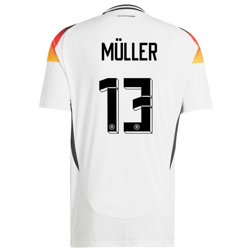 Dámské Německo Thomas Muller #13 Bílý Domů Hráčské Dresy 24-26 Dres