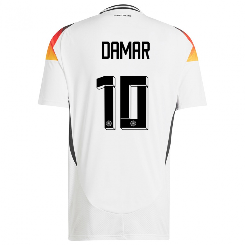 Dámské Německo Muhammed Damar #10 Bílý Domů Hráčské Dresy 24-26 Dres