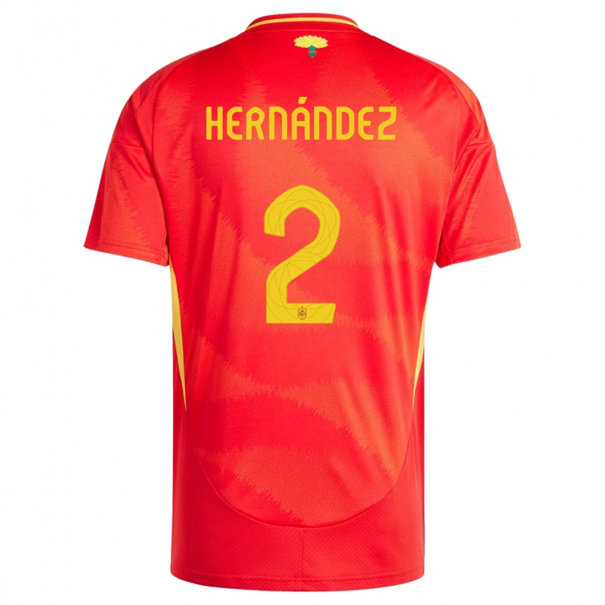 Dámské Španělsko Oihane Hernandez #2 Červené Domů Hráčské Dresy 24-26 Dres