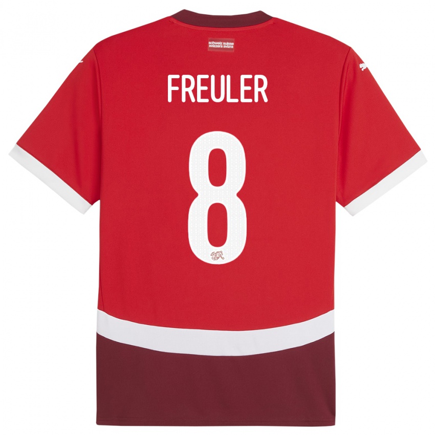 Dámské Švýcarsko Remo Freuler #8 Červené Domů Hráčské Dresy 24-26 Dres
