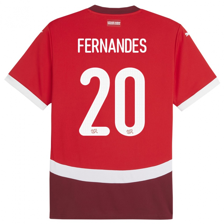 Dámské Švýcarsko Edimilson Fernandes #20 Červené Domů Hráčské Dresy 24-26 Dres