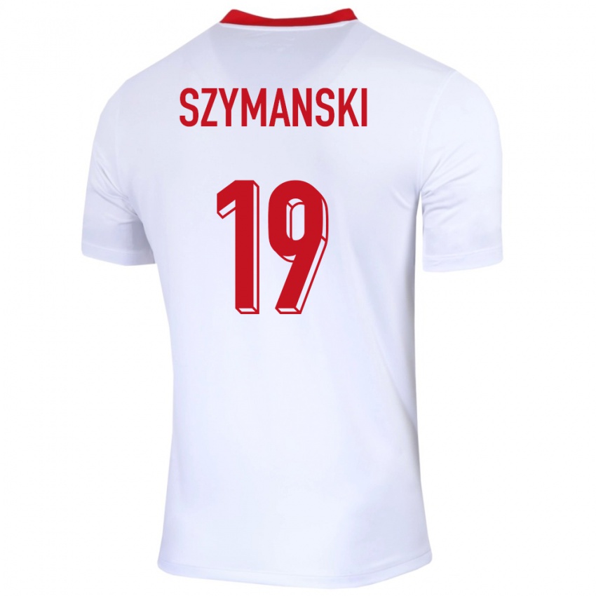 Dámské Polsko Sebastian Szymanski #19 Bílý Domů Hráčské Dresy 24-26 Dres