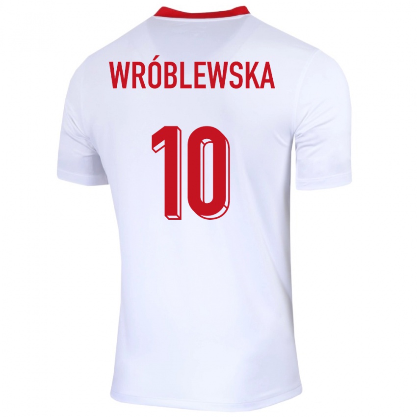 Dámské Polsko Joanna Wroblewska #10 Bílý Domů Hráčské Dresy 24-26 Dres