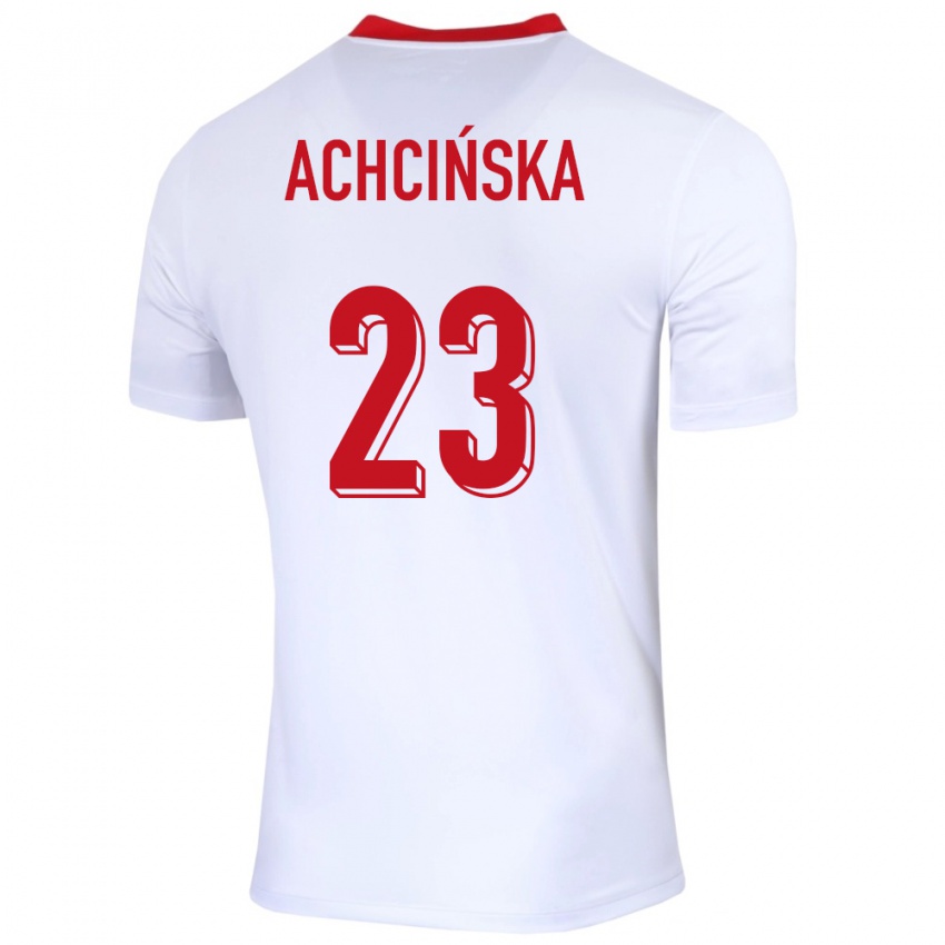 Dámské Polsko Adriana Achcinska #23 Bílý Domů Hráčské Dresy 24-26 Dres