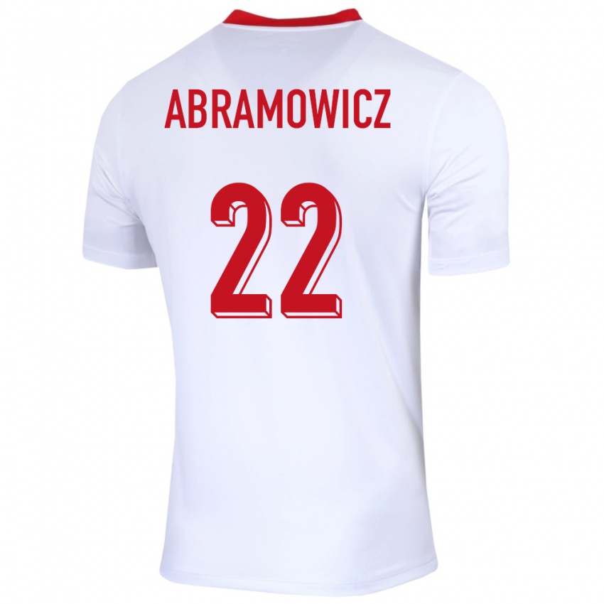 Dámské Polsko Slawomir Abramowicz #22 Bílý Domů Hráčské Dresy 24-26 Dres