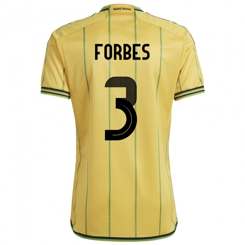 Dámské Jamajka Michael Forbes #3 Žlutá Domů Hráčské Dresy 24-26 Dres