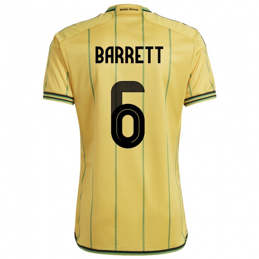 Dámské Jamajka Ronaldo Barrett #6 Žlutá Domů Hráčské Dresy 24-26 Dres