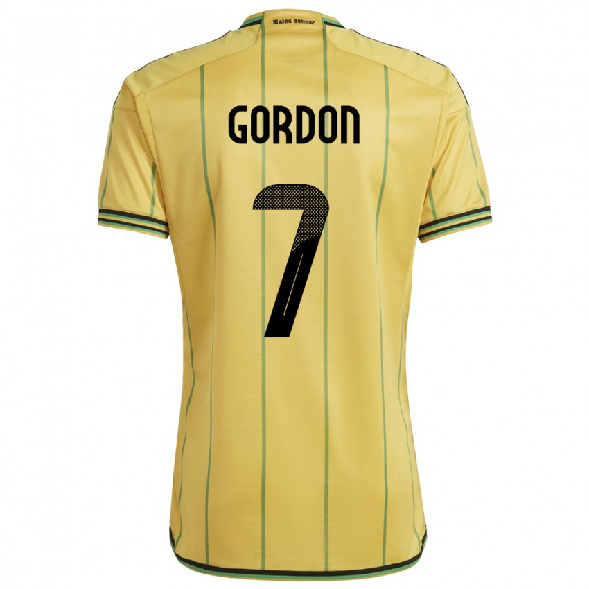 Dámské Jamajka Robino Gordon #7 Žlutá Domů Hráčské Dresy 24-26 Dres