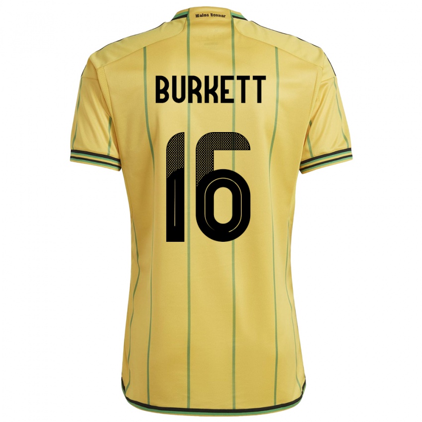 Dámské Jamajka Brian Burkett #16 Žlutá Domů Hráčské Dresy 24-26 Dres