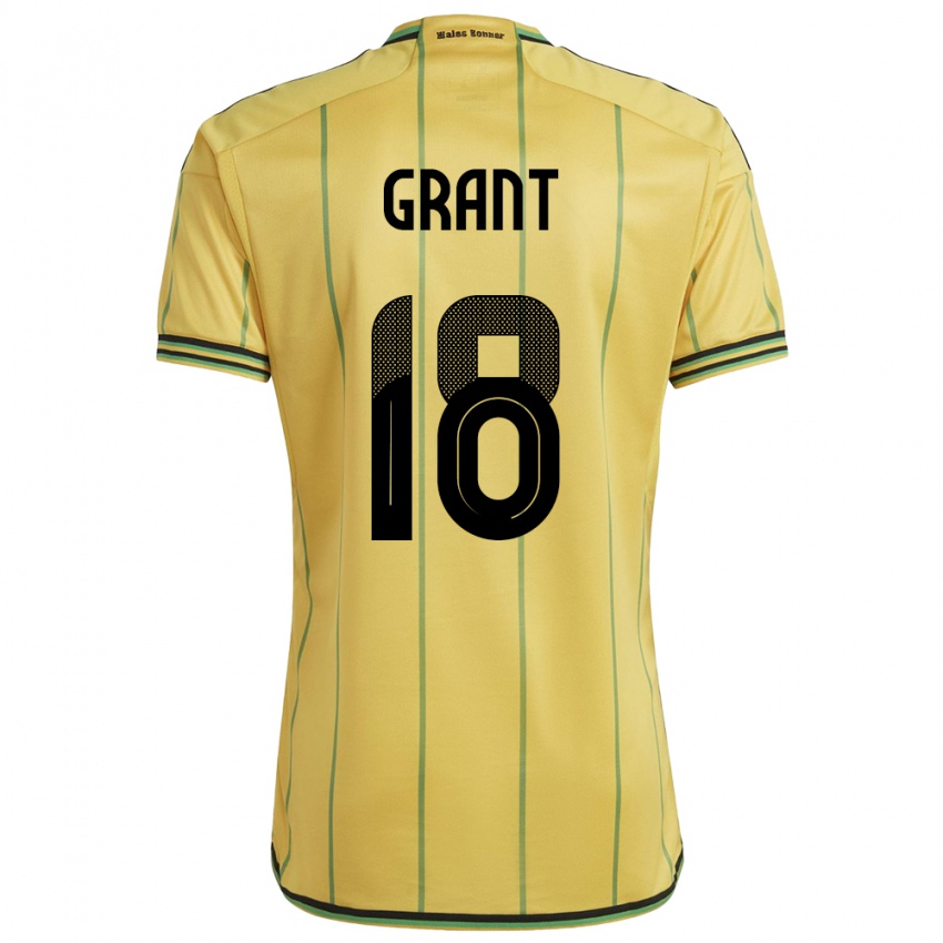 Dámské Jamajka George Grant #18 Žlutá Domů Hráčské Dresy 24-26 Dres