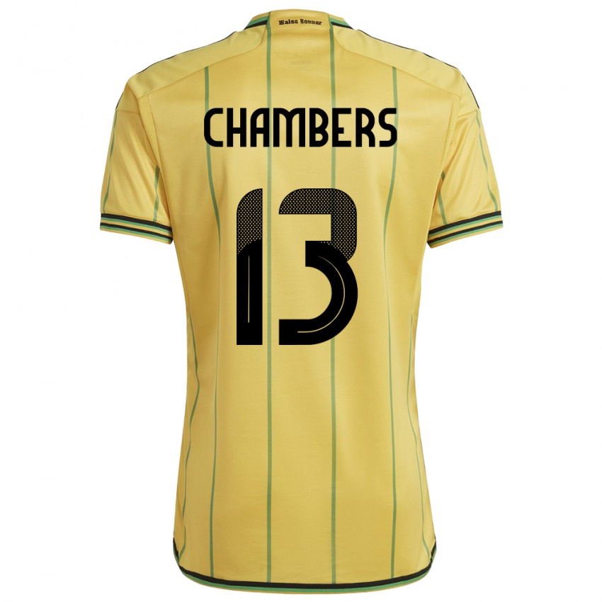 Dámské Jamajka Chris-Ann Chambers #13 Žlutá Domů Hráčské Dresy 24-26 Dres