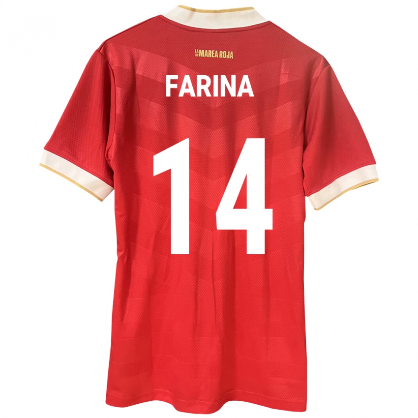 Dámské Panama Edgardo Fariña #14 Červené Domů Hráčské Dresy 24-26 Dres