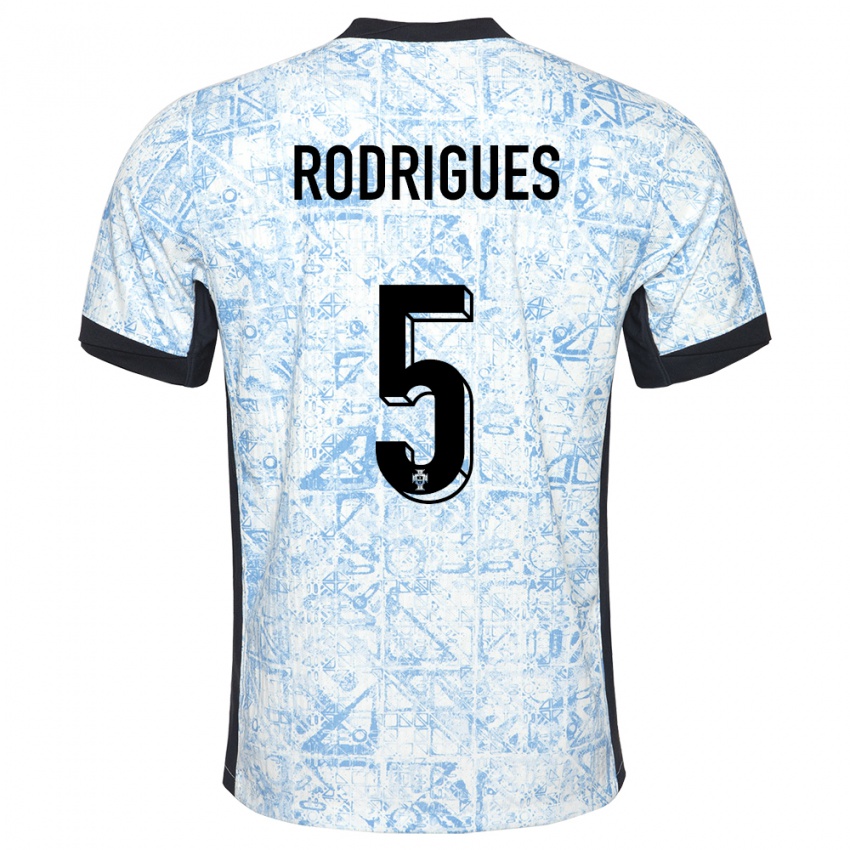Dámské Portugalsko Rafael Rodrigues #5 Krémově Modrá Daleko Hráčské Dresy 24-26 Dres