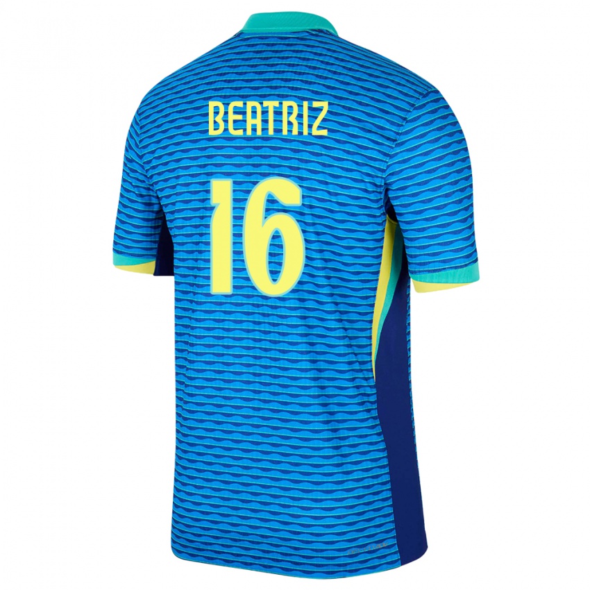 Dámské Brazílie Beatriz #16 Modrý Daleko Hráčské Dresy 24-26 Dres