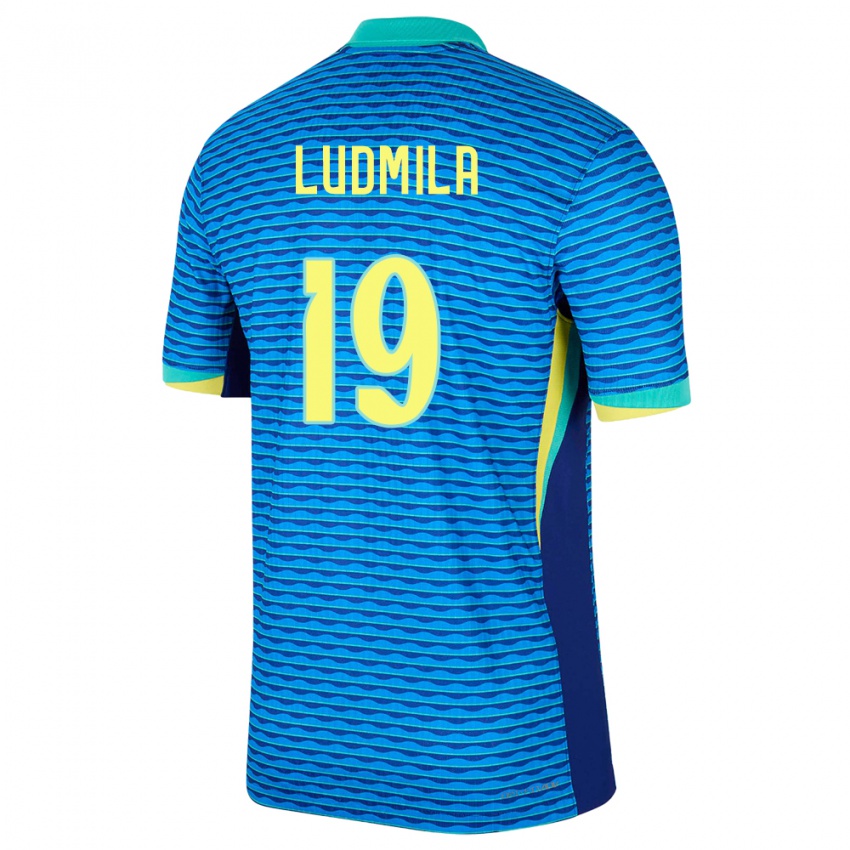 Dámské Brazílie Ludmila #19 Modrý Daleko Hráčské Dresy 24-26 Dres