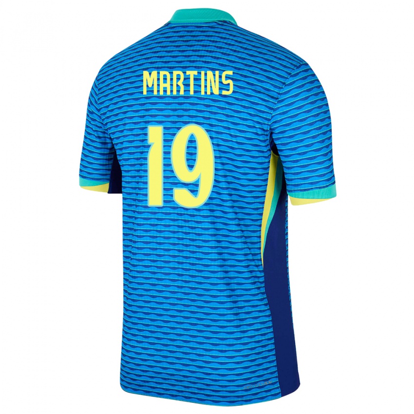 Dámské Brazílie Matheus Martins #19 Modrý Daleko Hráčské Dresy 24-26 Dres
