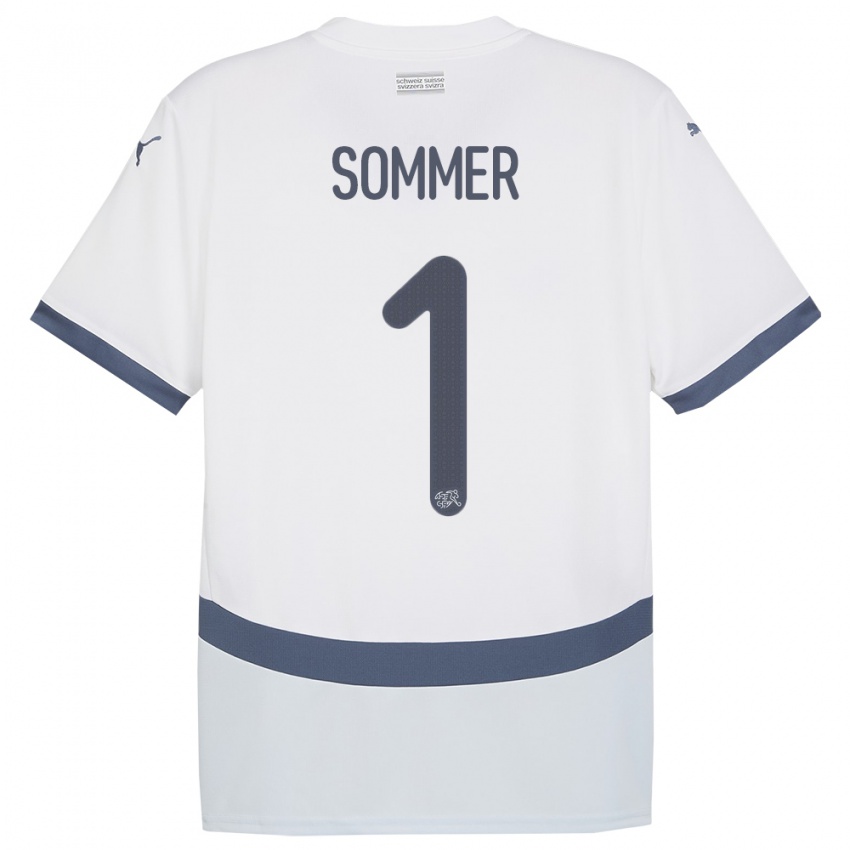 Dámské Švýcarsko Yann Sommer #1 Bílý Daleko Hráčské Dresy 24-26 Dres