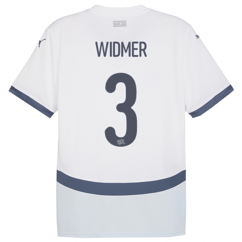 Dámské Švýcarsko Silvan Widmer #3 Bílý Daleko Hráčské Dresy 24-26 Dres