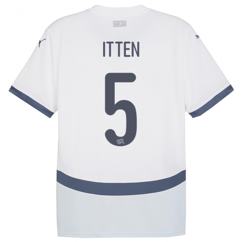 Dámské Švýcarsko Cedric Itten #5 Bílý Daleko Hráčské Dresy 24-26 Dres