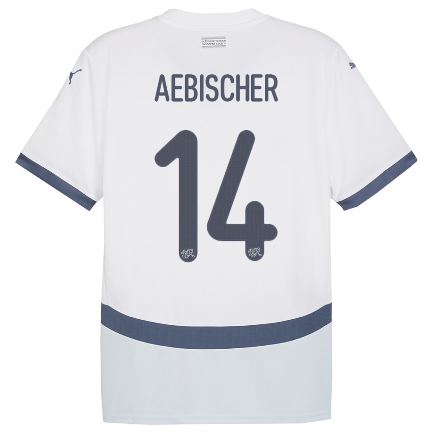 Dámské Švýcarsko Michel Aebischer #14 Bílý Daleko Hráčské Dresy 24-26 Dres