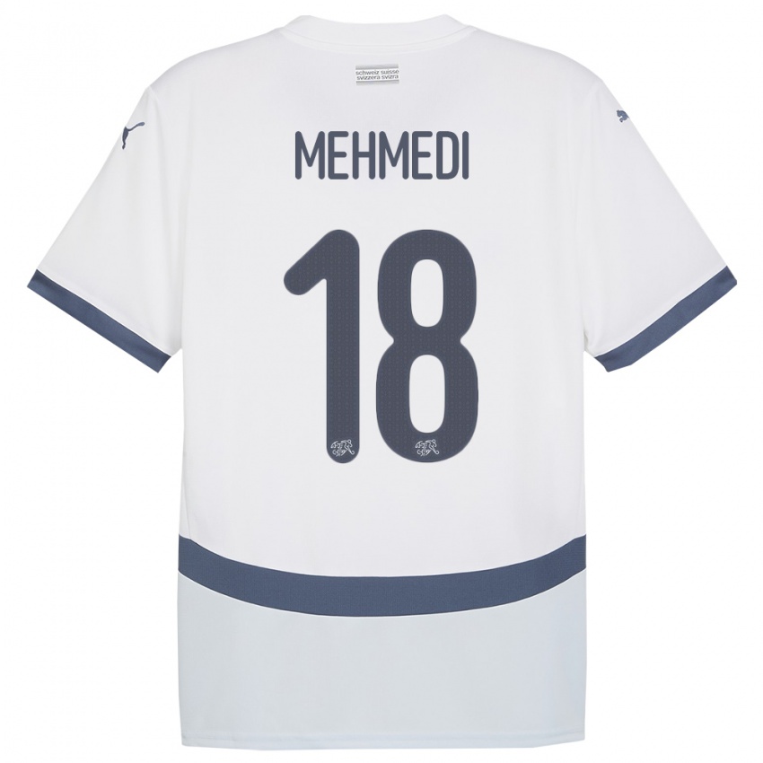 Dámské Švýcarsko Admir Mehmedi #18 Bílý Daleko Hráčské Dresy 24-26 Dres
