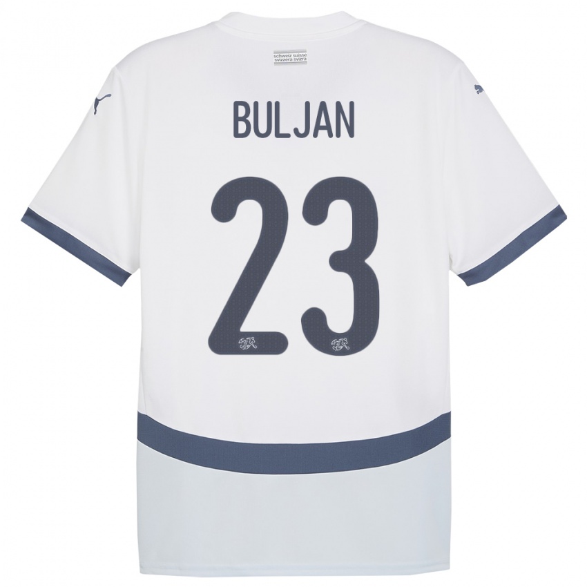 Dámské Švýcarsko Leo Buljan #23 Bílý Daleko Hráčské Dresy 24-26 Dres