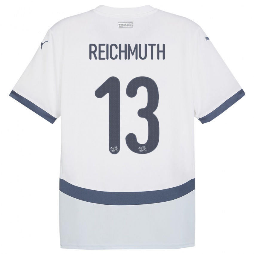 Dámské Švýcarsko Miguel Reichmuth #13 Bílý Daleko Hráčské Dresy 24-26 Dres