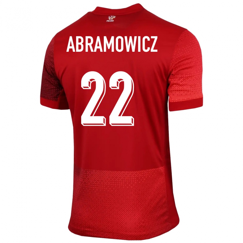 Dámské Polsko Slawomir Abramowicz #22 Červené Daleko Hráčské Dresy 24-26 Dres