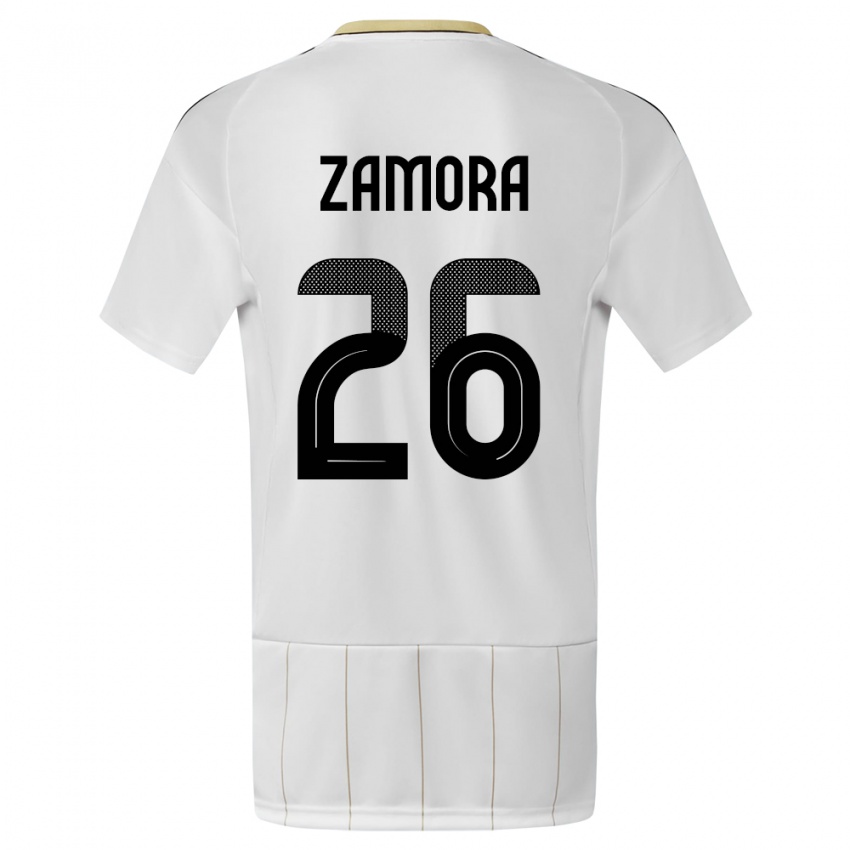 Dámské Kostarika Alvaro Zamora #26 Bílý Daleko Hráčské Dresy 24-26 Dres
