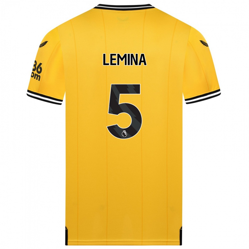 Dětské Mario Lemina #5 Žlutá Domů Hráčské Dresy 2023/24 Dres