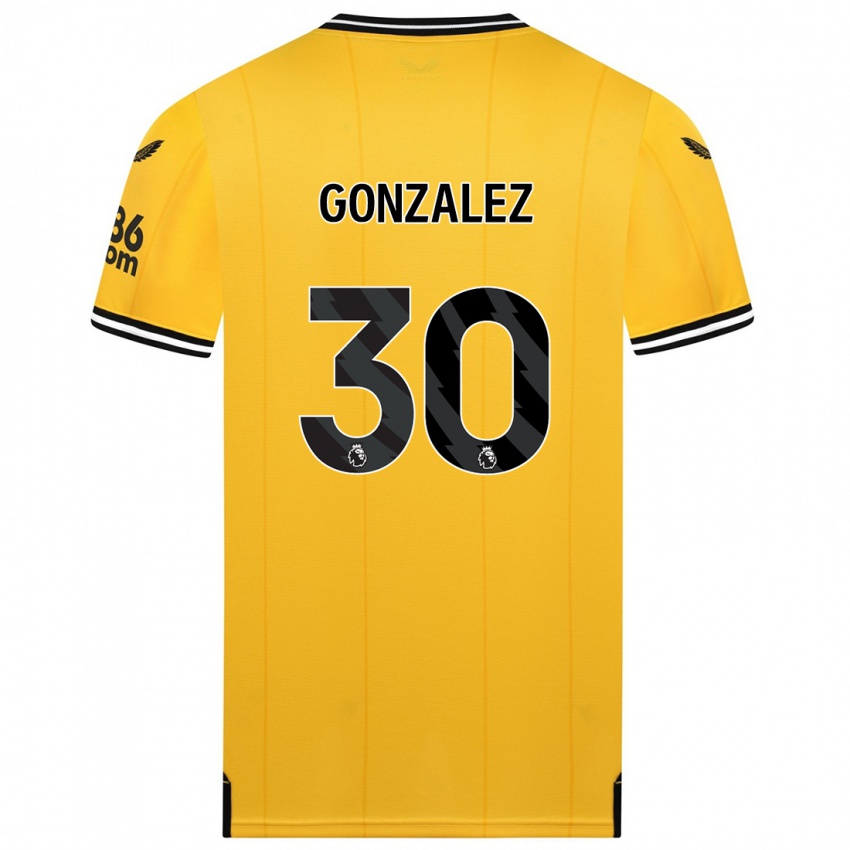 Dětské Enso González #30 Žlutá Domů Hráčské Dresy 2023/24 Dres