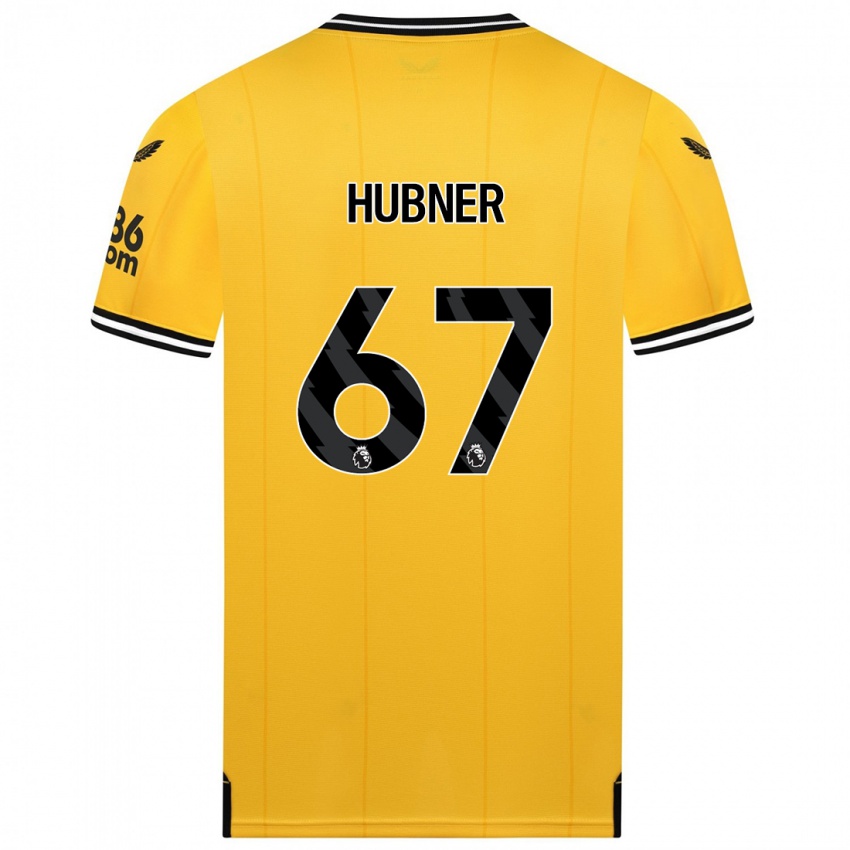 Dětské Justin Hubner #67 Žlutá Domů Hráčské Dresy 2023/24 Dres